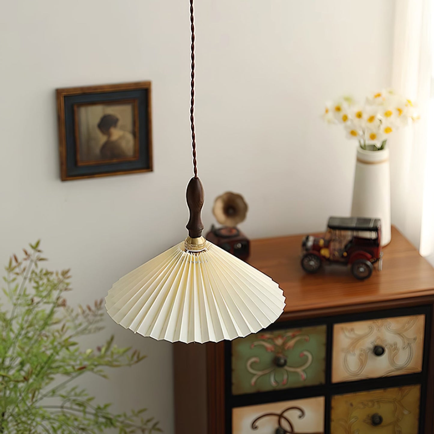 Rynx | Prairie Pleated Plug In Pendant Lamp