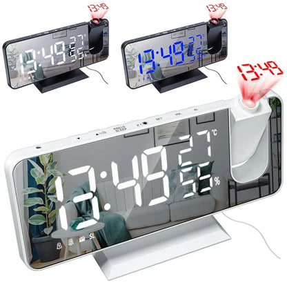 Rynx | Projection alarm clock with mirror display and large LED screen