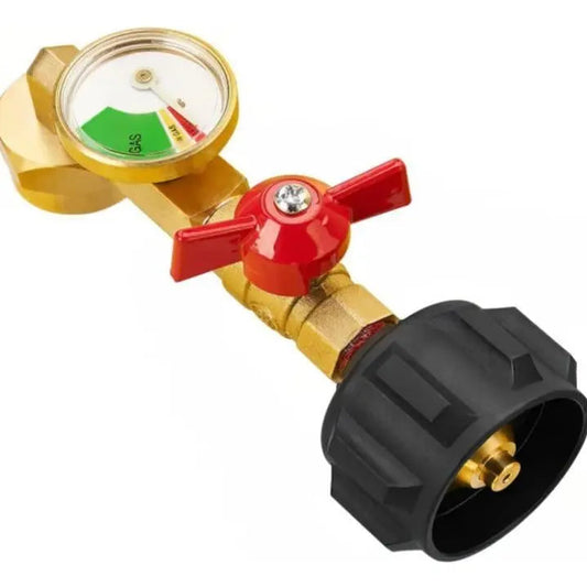 Rynx | Propane injection shop adapter – Brass tank gauge with safety valve