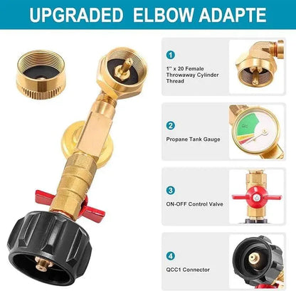 Rynx | Propane injection shop adapter – Brass tank gauge with safety valve