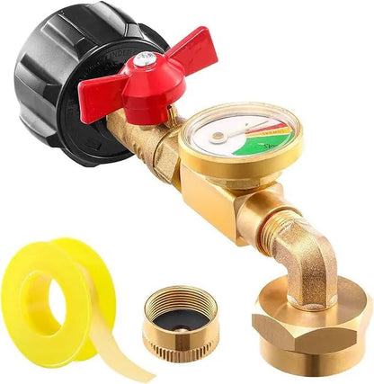 Rynx | Propane injection shop adapter – Brass tank gauge with safety valve