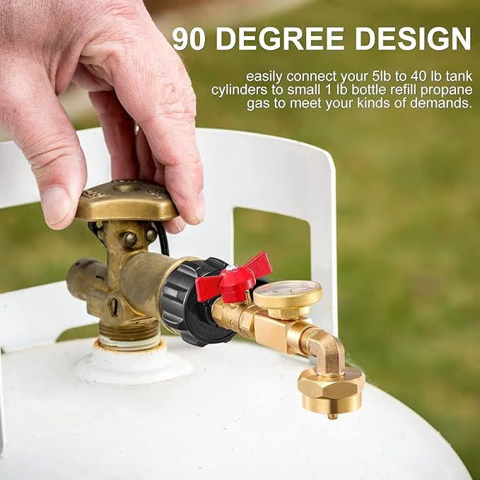 Rynx | Propane injection shop adapter – Brass tank gauge with safety valve