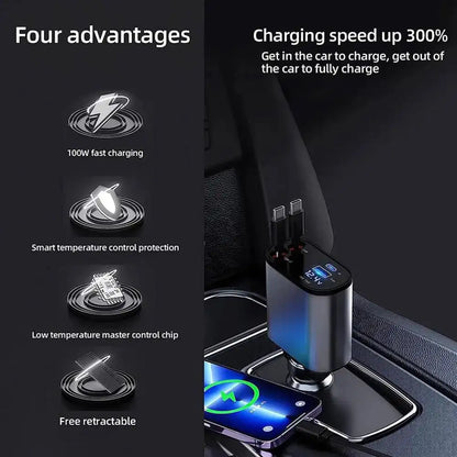 Rynx | 4 in-1 retractable car charger