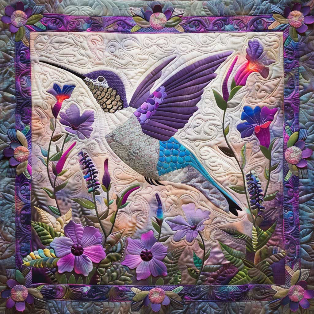 Rynx | Purple Sparkle Charm Hummingbird Blanket