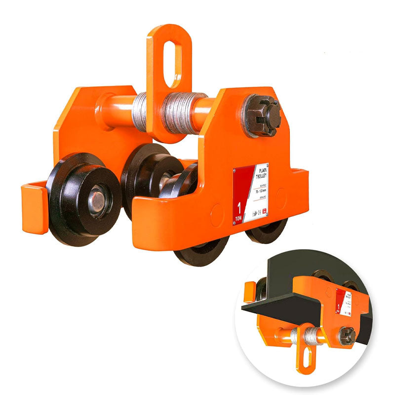 Rynx | 1T/2200LBS Double Wheel Beam Trolley, Manual Hand Push Trolley Lifter With Double Track Rollers, Heavy Duty Alloy Steel Garage Lifter For Straight And Bent I-Beams
