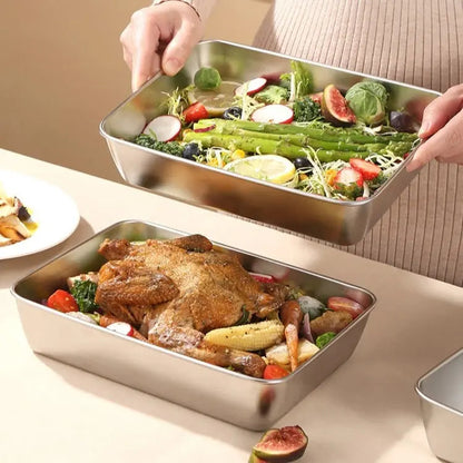 Rynx | Square Stainless Steel Storage Plate with Lid for the Kitchen
