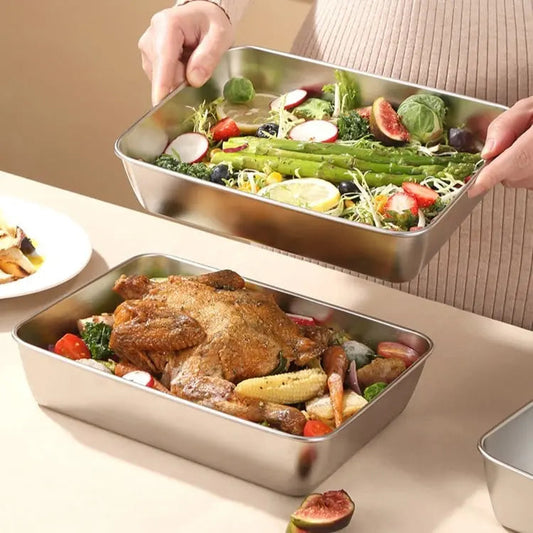 Rynx | Square Stainless Steel Storage Plate with Lid for the Kitchen