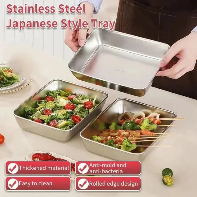 Rynx | Square Stainless Steel Storage Plate with Lid for the Kitchen