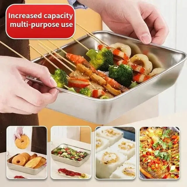 Rynx | Square Stainless Steel Storage Plate with Lid for the Kitchen