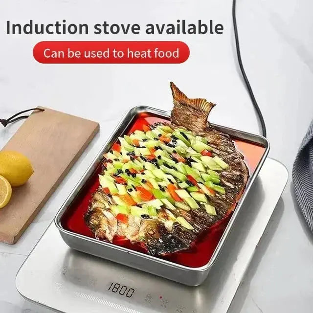 Rynx | Square Stainless Steel Storage Plate with Lid for the Kitchen