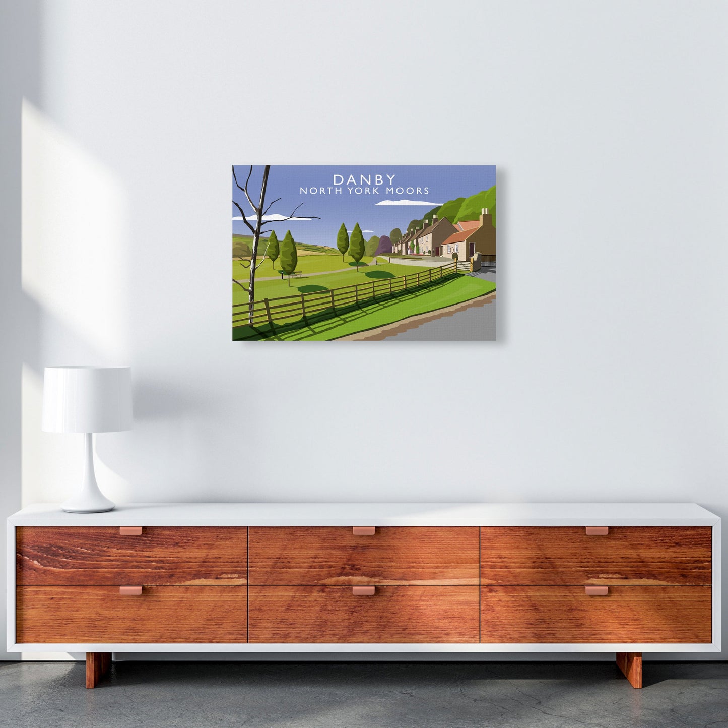 Rynx | Danby (Landscape) by Richard O'Neill Yorkshire Art Print, Vintage Travel Sign