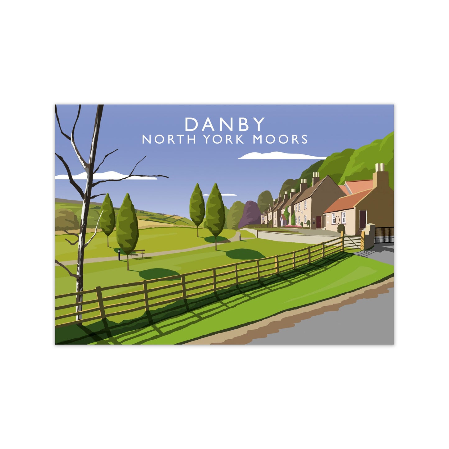 Rynx | Danby (Landscape) by Richard O'Neill Yorkshire Art Print, Vintage Travel Sign