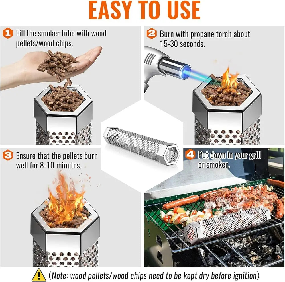 Rynx | Stainless Steel Smoking Tube for All Grill Types