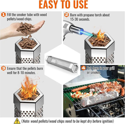 Rynx | Stainless Steel Smoking Tube for All Grill Types