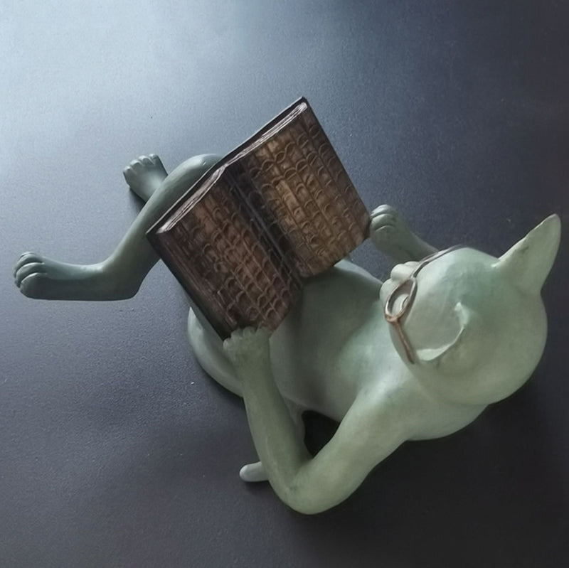 Rynx | Reading Cat Garden Statue