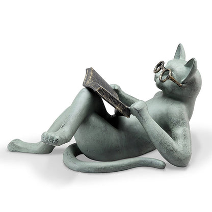 Rynx | Reading Cat Garden Statue
