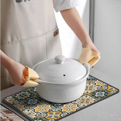 Rynx | Retro-Quick-drying Drain Mat for Kitchen & Counters