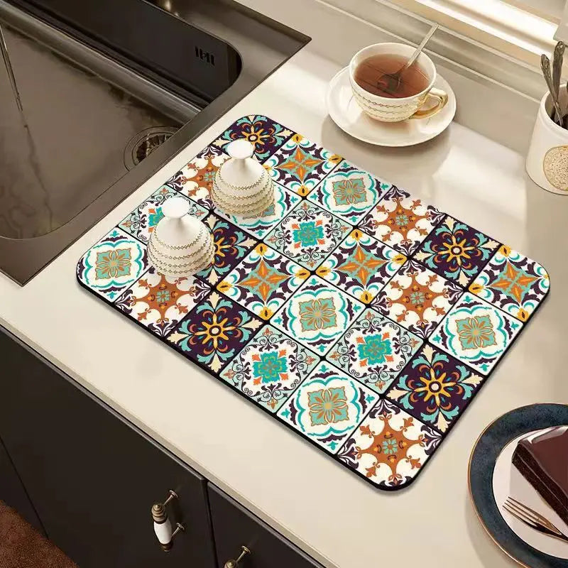 Rynx | Retro-Quick-drying Drain Mat for Kitchen & Counters