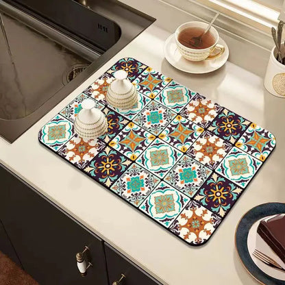 Rynx | Retro-Quick-drying Drain Mat for Kitchen & Counters