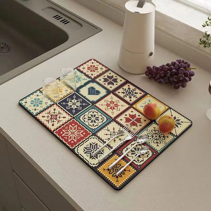 Rynx | Retro-Quick-drying Drain Mat for Kitchen & Counters