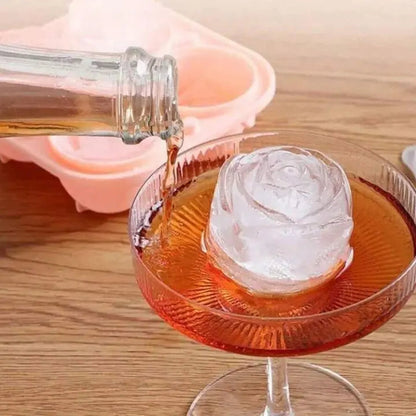 Rynx | Rose Ice Cube Mould – 3D Silicone for Elegant Ice Cubes (4 Grid)