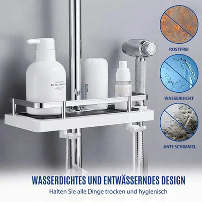Rynx | Rust-resistant shower shelf - adjustable, drill-free installation