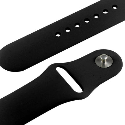 Rynx | For Apple Watch Sport 42mm High Performance Rubber Sport Watch Band with Pin-and-Tuck Closure (Black)