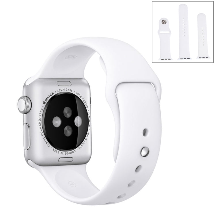 Rynx | For Apple Watch Series 10 42mm / 9&8&7 41mm / SE 3&SE 2&6&SE&5&4 40mm / 3&2&1 38mm 3 in 1 Rubber Watch Band with Buckle (White)
