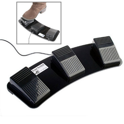 Rynx | PC USB Triple Action Foot Switch (Black)