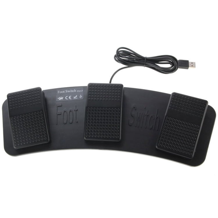 Rynx | PC USB Triple Action Foot Switch (Black)
