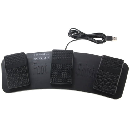 Rynx | PC USB Triple Action Foot Switch (Black)