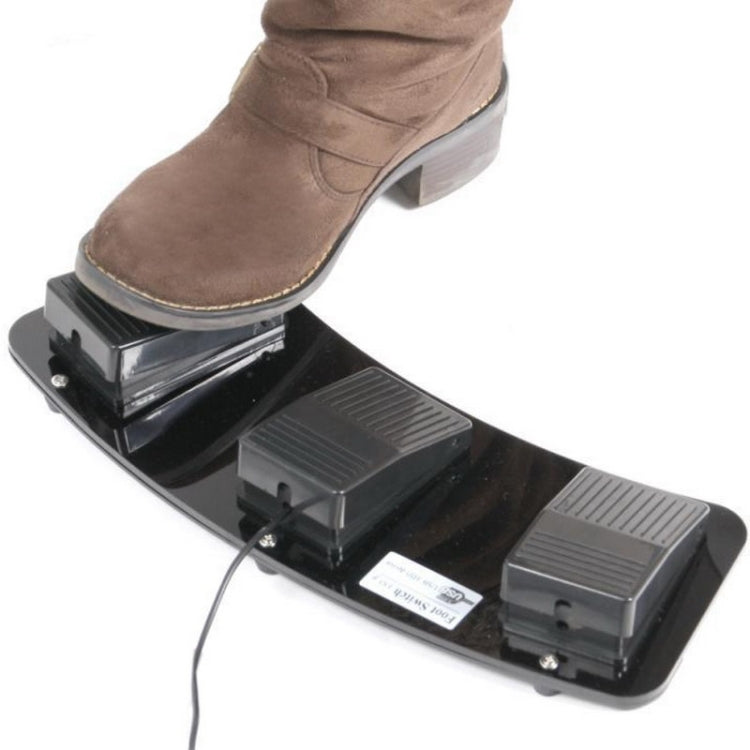 Rynx | PC USB Triple Action Foot Switch (Black)
