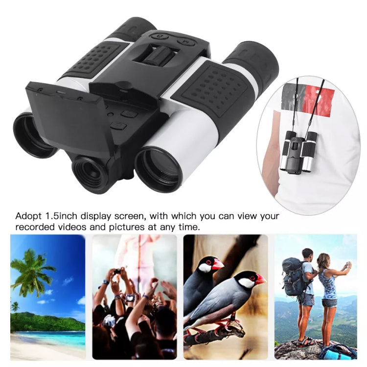 Rynx | DB618B 10X25 Zoom 10mm Objective Lens HD 1280x960P 1.5 inch LCD Screen Binocular Telescope Digital Camera(Black Silver)