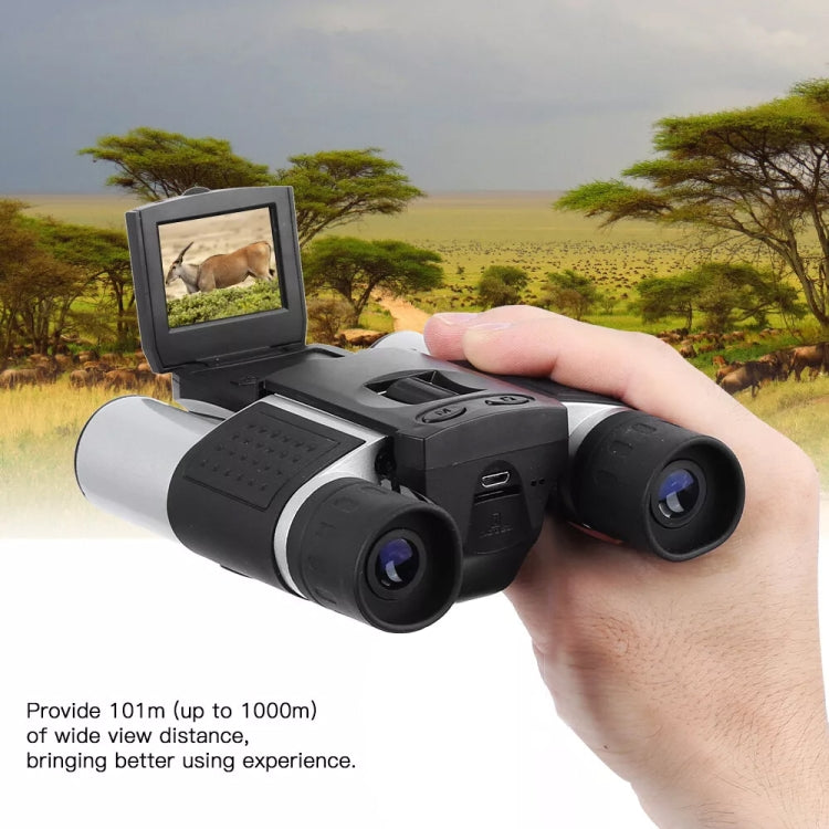 Rynx | DB618B 10X25 Zoom 10mm Objective Lens HD 1280x960P 1.5 inch LCD Screen Binocular Telescope Digital Camera(Black Silver)