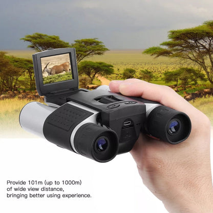 Rynx | DB618B 10X25 Zoom 10mm Objective Lens HD 1280x960P 1.5 inch LCD Screen Binocular Telescope Digital Camera(Black Silver)
