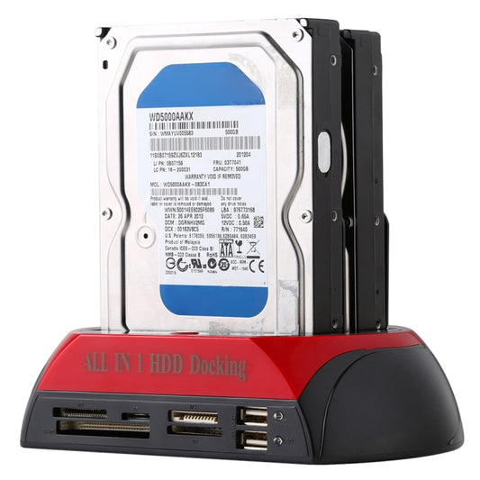 Rynx | All in 1 Dual 2.5 Inch/3.5 Inch SATA/IDE HDD Dock Station with Card Reader & Hub