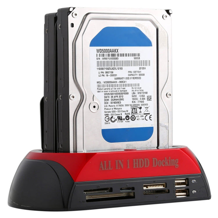 Rynx | All in 1 Dual 2.5 Inch/3.5 Inch SATA/IDE HDD Dock Station with Card Reader & Hub