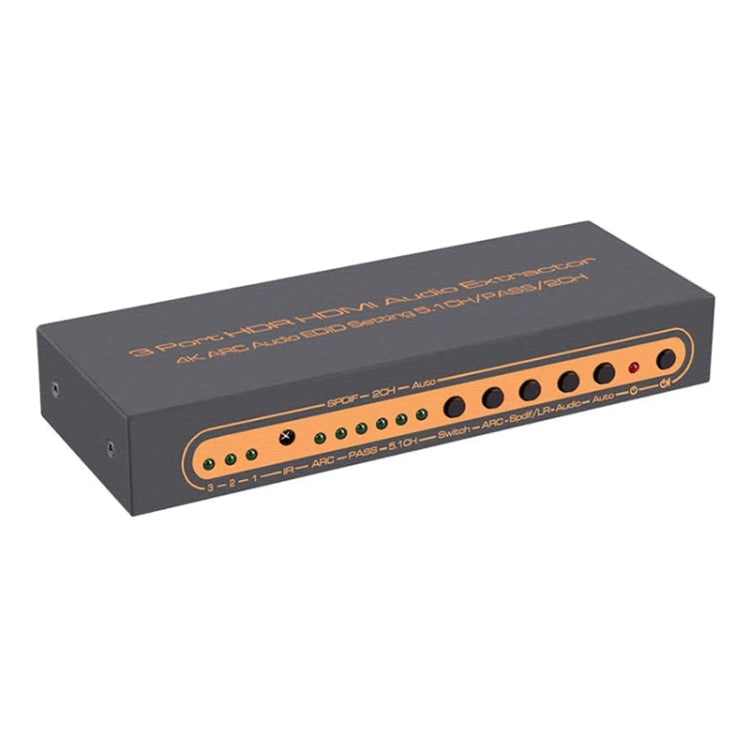 Rynx | 3 Ports HDMI/MHL Audio Extractor with IR Remote Control, 4K ARC Audio EDID Setting 5.1ch / PASS / 2ch