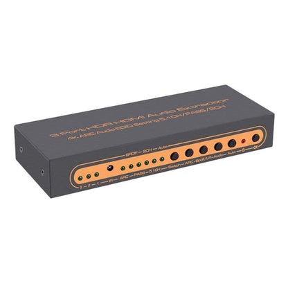 Rynx | 3 Ports HDMI/MHL Audio Extractor with IR Remote Control, 4K ARC Audio EDID Setting 5.1ch / PASS / 2ch