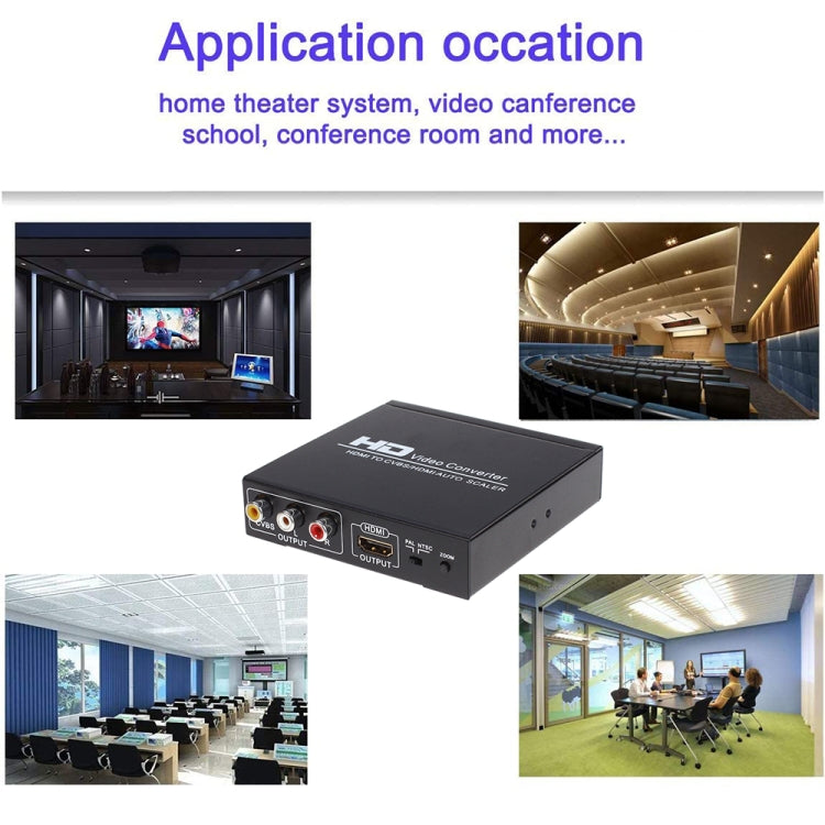 Rynx | NK-10II HDMI to HDMI/CVBS /AV Scaler Box Video Converter (Black)
