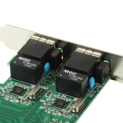 Rynx | PCI-Express Dual Gigabit Ethernet Controller Card Adapter 2 Port RJ45 10/100/1000 BASE-T (IO-PCE8111-2GLAN)