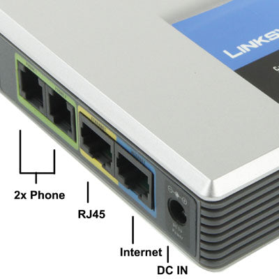 Rynx | Unlocked LINKSYS SPA2102 VOIP PSTN telephone adapter with 2x FXS + WAN port