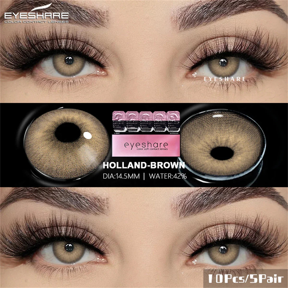 Rynx | Daily Lens 10pcs/5pairs Colored Contact Lenses Natural Gray Contact Daily Disposable 1 Day Use Colored Make-up Lenses