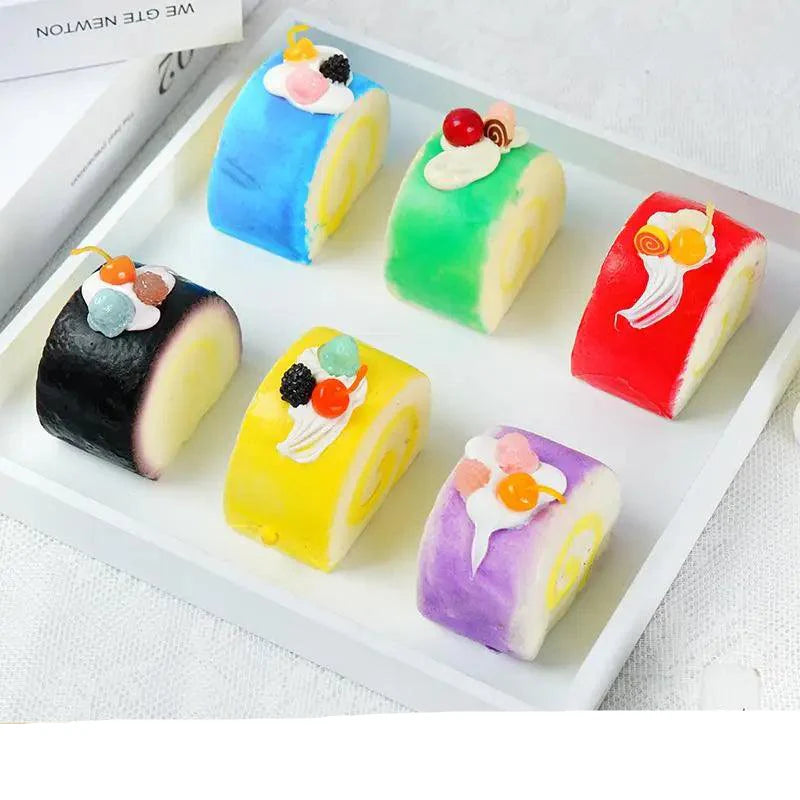Rynx | Playful Set of 6 Colorful PU Foam Cake Magnets for Creative Home Styling and Photography
