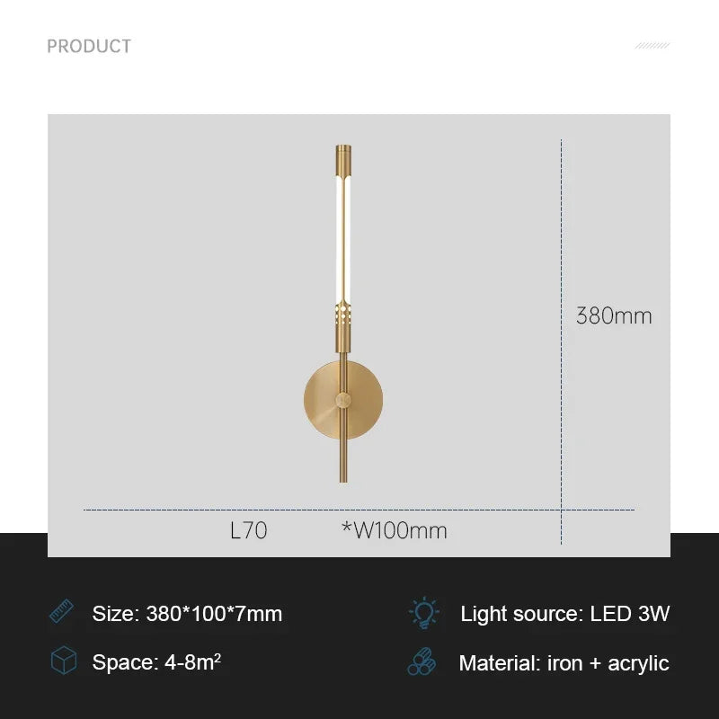 Rynx | ModernLux - LED Wall Lamp Luxe Indoor Lighting Sconces for Living Room and Bedroom
