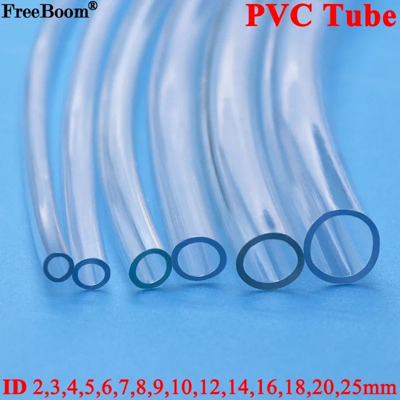 Rynx | High Quality Transparent PVC Plastic Hoses: Water Pump Tube in 1M/3M/5M Lengths - Available in Various Inner Diameter Options