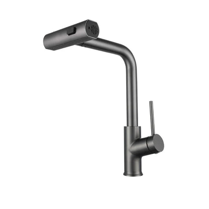 Rynx | YCRAYS Black Kitchen Faucets - Gray Pull Out Rotation Waterfall Stream Sprayer Head Sink Mixer, Brushed Nickel Water Tap Accessory