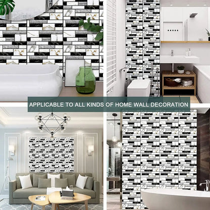Rynx | Self-Adhesive Tile Wall Sticker | 3D PVC Covers for Kitchen Cupboard Bathroom | Waterproof Home Decor Wallpaper