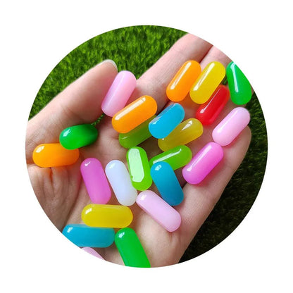 Rynx | Charming Miniature Candy Jelly Bean Beads for Fun DIY Jewelry and Hair Accessories, 21mm