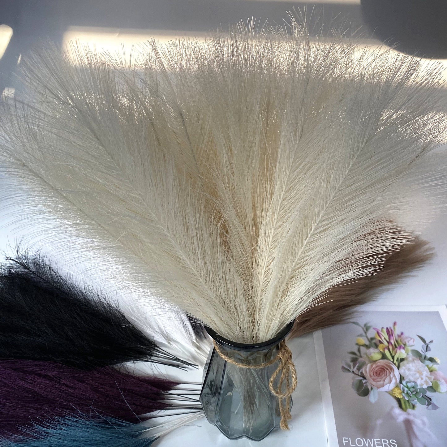 Rynx | 20 Pieces Bohemian Fluffy Artificial Pampas Grass Colorful